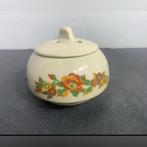 Vintage ceramic potpourri jar pomander fall floral design